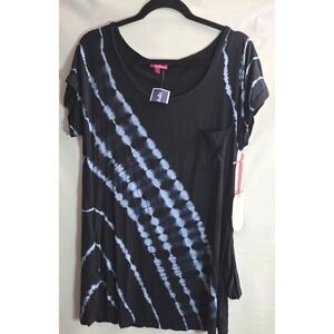 New Sandiva Tie‎ Dye Top Medium M Tunic Long T Short Dress Shirt Tee Pocket Boho